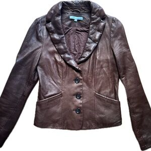 ANTONIO MELANI Chocolate Brown Buttery Soft Leather Jacket